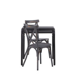 Borneo Cafetable Aluminium - Black / Kvadrat 70*70* +Tablas Jídelní židle Aluminium - Black / _2