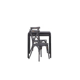 Borneo Cafetable Aluminium - Black / Kvadrat 70*70* +Tablas Jídelní židle Aluminium - Black / _2
