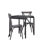 Borneo Cafetable Aluminium - Black / Kvadrat 70*70* +Tablas Jídelní židle Aluminium - Black / _2