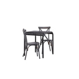Borneo Cafetable Aluminium - Black / Kvadrat 70*70* +Tablas Jídelní židle Aluminium - Black / _2