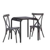 Borneo Cafetable Aluminium - Black / Kvadrat 70*70* +Tablas Jídelní židle Aluminium - Black / _2