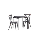 Borneo Cafetable Aluminium - Black / Kvadrat 70*70* +Tablas Jídelní židle Aluminium - Black / _2