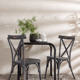 Borneo Cafetable Aluminium - Black / Kvadrat 70*70* +Tablas Jídelní židle Aluminium - Black / _2