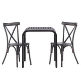 Borneo Cafetable Aluminium - Black / Kvadrat 70*70* +Tablas Jídelní židle Aluminium - Black / _2