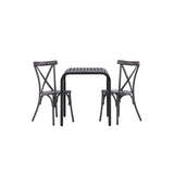 Borneo Cafetable Aluminium - Black / Kvadrat 70*70* +Tablas Jídelní židle Aluminium - Black / _2