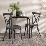 Borneo Cafetable Aluminium - Black / Kvadrat 70*70* +Tablas Jídelní židle Aluminium - Black / _2