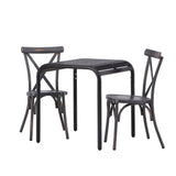 Borneo Cafetable Aluminium - Black / Kvadrat 70*70* +Tablas Jídelní židle Aluminium - Black / _2