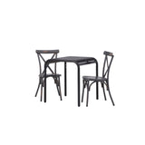 Borneo Cafetable Aluminium - Black / Kvadrat 70*70* +Tablas Jídelní židle Aluminium - Black / _2