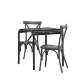 Borneo Cafetable Aluminium - Black / Kvadrat 70*70* +Tablas Jídelní židle Aluminium - Black / _2