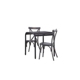 Borneo Cafetable Aluminium - Black / Kvadrat 70*70* +Tablas Jídelní židle Aluminium - Black / _2