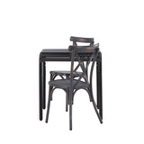 Borneo Cafetable Aluminium - Black / Kvadrat 70*70* +Tablas Jídelní židle Aluminium - Black / _2