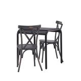 Borneo Cafetable Aluminium - Black / Kvadrat 70*70* +Tablas Jídelní židle Aluminium - Black / _2
