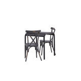 Borneo Cafetable Aluminium - Black / Kvadrat 70*70* +Tablas Jídelní židle Aluminium - Black / _2