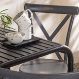 Borneo Cafetable Aluminium - Black / Kvadrat 70*70* +Tablas Jídelní židle Aluminium - Black / _2