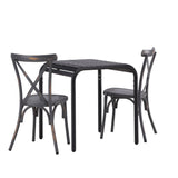 Borneo Cafetable Aluminium - Black / Kvadrat 70*70* +Tablas Jídelní židle Aluminium - Black / _2