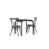 Borneo Cafetable Aluminium - Black / Kvadrat 70*70* +Tablas Jídelní židle Aluminium - Black / _2