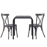 Borneo Cafetable Aluminium - Black / Kvadrat 70*70* +Tablas Jídelní židle Aluminium - Black / _2