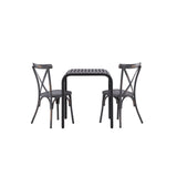 Borneo Cafetable Aluminium - Black / Kvadrat 70*70* +Tablas Jídelní židle Aluminium - Black / _2