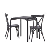 Borneo Cafetable Aluminium - Black / Kvadrat 70*70* +Tablas Jídelní židle Aluminium - Black / _2