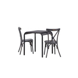 Borneo Cafetable Aluminium - Black / Kvadrat 70*70* +Tablas Jídelní židle Aluminium - Black / _2