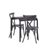 Borneo Cafetable Aluminium - Black / Kvadrat 70*70* +Tablas Jídelní židle Aluminium - Black / _2