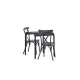 Borneo Cafetable Aluminium - Black / Kvadrat 70*70* +Tablas Jídelní židle Aluminium - Black / _2