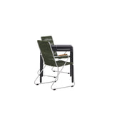 Borneo Cafetable Hliník - Černá / Kvadrat 70*70* + Bois Jídelní židle Ocel - Stříbrná / Zelená lano _2