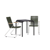Borneo Cafetable Hliník - Černá / Kvadrat 70*70* + Bois Jídelní židle Ocel - Stříbrná / Zelená lano _2