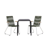 Borneo Cafetable Hliník - Černá / Kvadrat 70*70* + Bois Jídelní židle Ocel - Stříbrná / Zelená lano _2