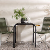 Borneo Cafetable Hliník - Černá / Kvadrat 70*70* + Bois Jídelní židle Ocel - Stříbrná / Zelená lano _2