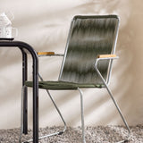 Borneo Cafetable Hliník - Černá / Kvadrat 70*70* + Bois Jídelní židle Ocel - Stříbrná / Zelená lano _2