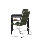 Borneo Cafetable Hliník - Černá / Kvadrat 70*70* + Bois Jídelní židle Ocel - Stříbrná / Zelená lano _2
