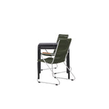 Borneo Cafetable Hliník - Černá / Kvadrat 70*70* + Bois Jídelní židle Ocel - Stříbrná / Zelená lano _2