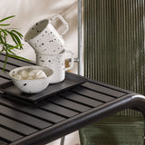 Borneo Cafetable Hliník - Černá / Kvadrat 70*70* + Bois Jídelní židle Ocel - Stříbrná / Zelená lano _2