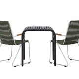 Borneo Cafetable Hliník - Černá / Kvadrat 70*70* + Bois Jídelní židle Ocel - Stříbrná / Zelená lano _2