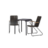 Hliníková jídelna Borneo – černá / Kvadrat 70*70* + Bois Jídelní židle ocel – černá / tmavě šedá lano _2