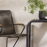 Hliníková jídelna Borneo – černá / Kvadrat 70*70* + Bois Jídelní židle ocel – černá / tmavě šedá lano _2