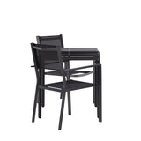 Borneo Cafetable Hliník - Černá / Kvadrat 70*70* + Stohovací židle Copacabana - Černá/Černá - Ersätter 4131-408 _2