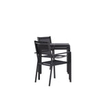 Borneo Cafetable Hliník - Černá / Kvadrat 70*70* + Stohovací židle Copacabana - Černá/Černá - Ersätter 4131-408 _2