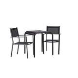 Borneo Cafetable Hliník - Černá / Kvadrat 70*70* + Stohovací židle Copacabana - Černá/Černá - Ersätter 4131-408 _2