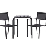 Borneo Cafetable Hliník - Černá / Kvadrat 70*70* + Stohovací židle Copacabana - Černá/Černá - Ersätter 4131-408 _2
