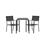 Borneo Cafetable Hliník - Černá / Kvadrat 70*70* + Stohovací židle Copacabana - Černá/Černá - Ersätter 4131-408 _2