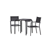 Borneo Cafetable Hliník - Černá / Kvadrat 70*70* + Stohovací židle Copacabana - Černá/Černá - Ersätter 4131-408 _2