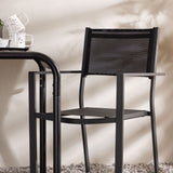 Borneo Cafetable Hliník - Černá / Kvadrat 70*70* + Stohovací židle Copacabana - Černá/Černá - Ersätter 4131-408 _2