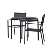 Borneo Cafetable Hliník - Černá / Kvadrat 70*70* + Stohovací židle Copacabana - Černá/Černá - Ersätter 4131-408 _2