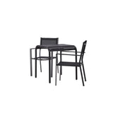 Borneo Cafetable Hliník - Černá / Kvadrat 70*70* + Stohovací židle Copacabana - Černá/Černá - Ersätter 4131-408 _2