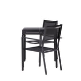 Borneo Cafetable Hliník - Černá / Kvadrat 70*70* + Stohovací židle Copacabana - Černá/Černá - Ersätter 4131-408 _2