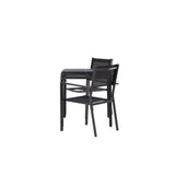 Borneo Cafetable Hliník - Černá / Kvadrat 70*70* + Stohovací židle Copacabana - Černá/Černá - Ersätter 4131-408 _2