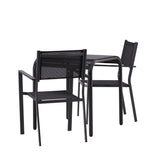 Borneo Cafetable Hliník - Černá / Kvadrat 70*70* + Stohovací židle Copacabana - Černá/Černá - Ersätter 4131-408 _2