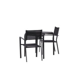 Borneo Cafetable Hliník - Černá / Kvadrat 70*70* + Stohovací židle Copacabana - Černá/Černá - Ersätter 4131-408 _2